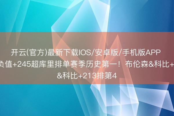 开云(官方)最新下载IOS/安卓版/手机版APP 唐斯总正负值+245超库里排单赛季历史第一！布伦森&科比+213排第4