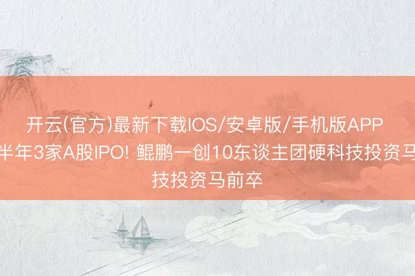 开云(官方)最新下载IOS/安卓版/手机版APP 不到半年3家A股IPO! 鲲鹏一创10东谈主团硬科技投资马前卒