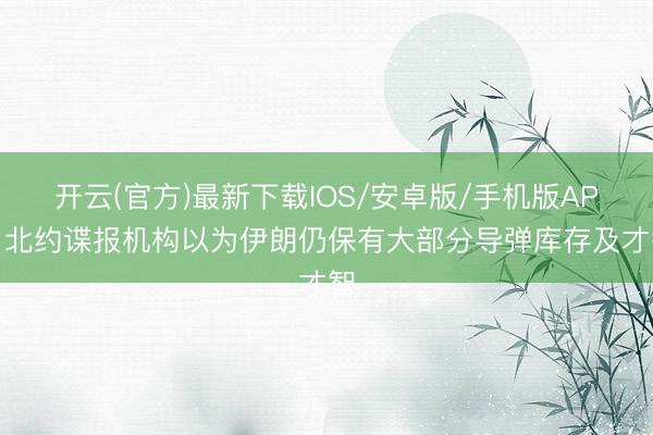 开云(官方)最新下载IOS/安卓版/手机版APP 北约谍报机构以为伊朗仍保有大部分导弹库存及才智
